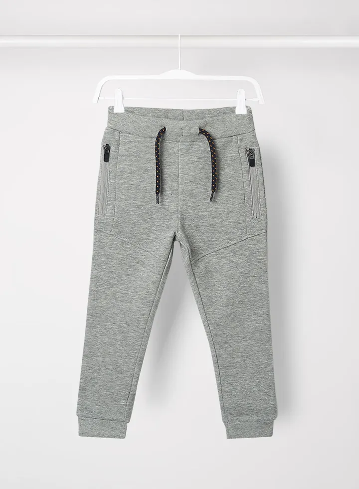 Kids Zipper Pants Grey