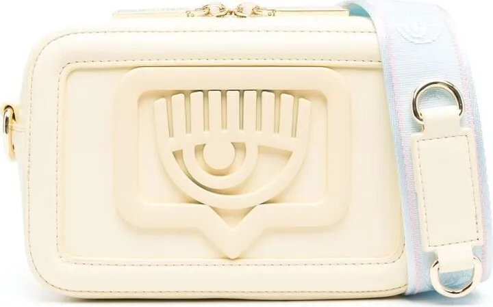 Eyelike-plaque shoulder bag