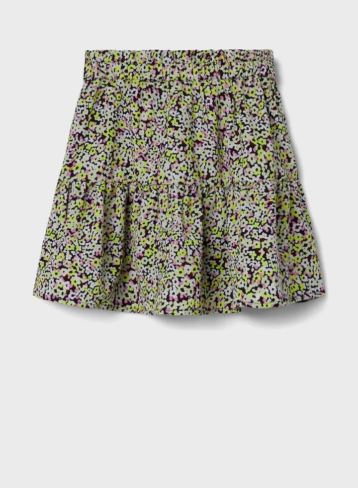 Kids Micro Floral Print Skirt