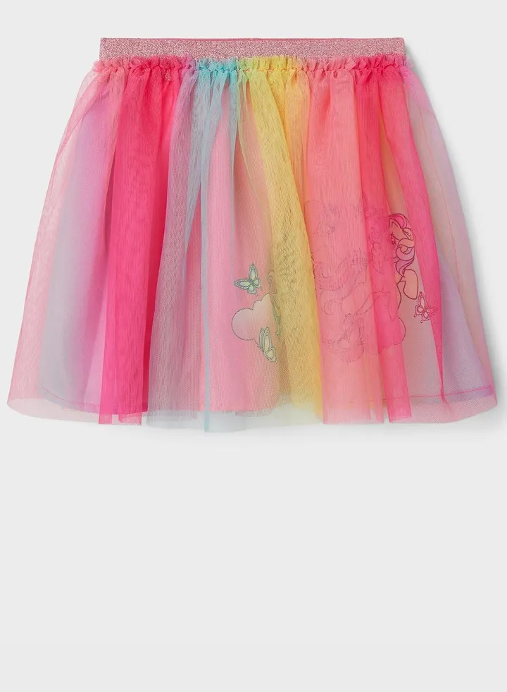Kids Unicorn Print Tulle Skirt