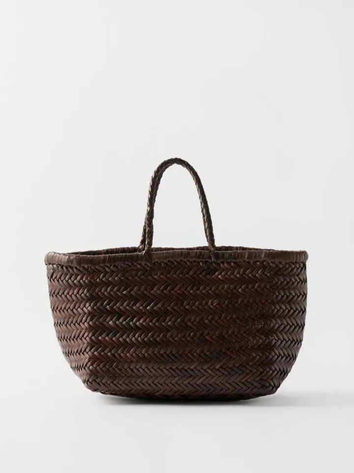 Triple Jump Small Woven-leather Basket Bag