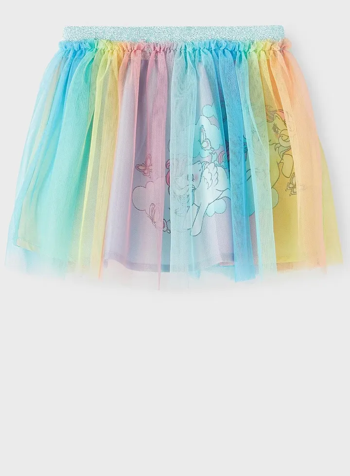 Kids Unicorn Print Tulle Skirt
