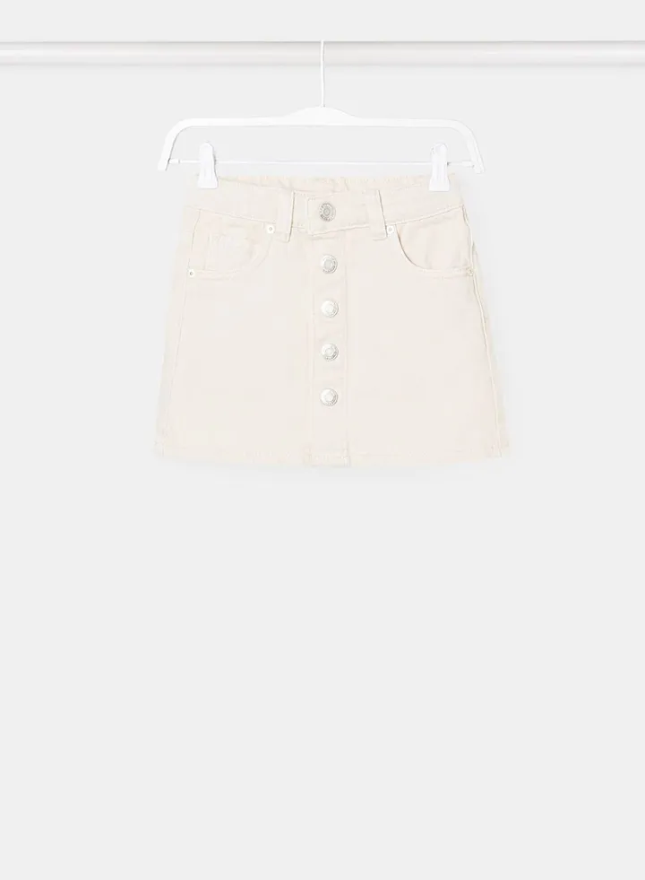 Kids Buttoned Denim Skirt