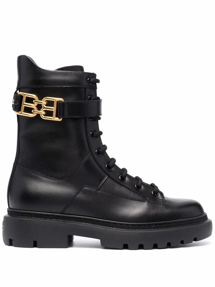 Logo-Plaque Combat Boots