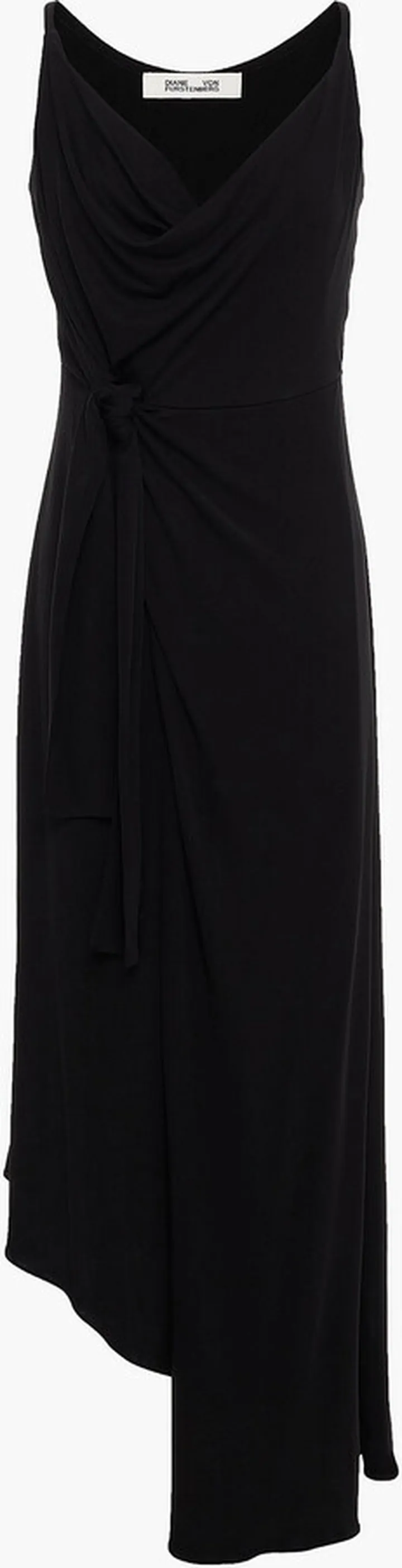 Asymmetric draped jersey dress