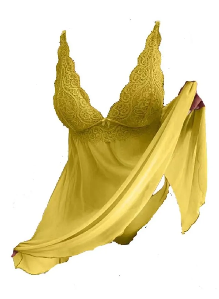 Women Transparent Lace Suspenders Cotton Lingerie Pajama Underwear Dress