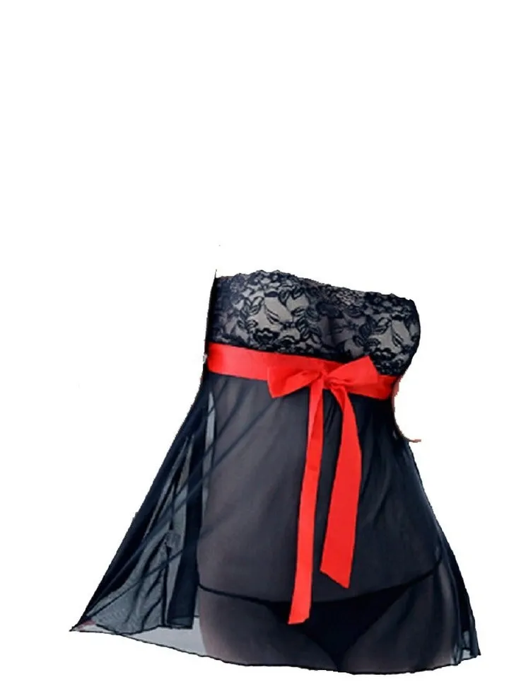 Women Lace Off Shoulder Lingerie Sleep wear Dress