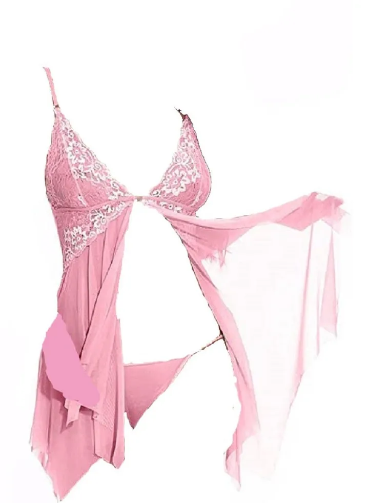 Women Lace Babydoll V Neck Sleepwear Nightdress.