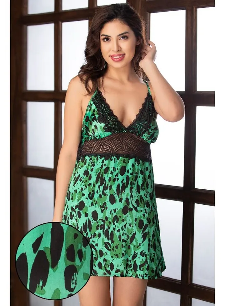 Animal Print Babydoll Green/Black