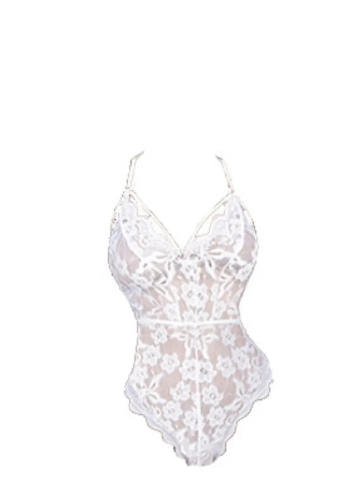 Women Lingerie Bodysuit Baby-doll One Piece Lace Halter Teddy Sleepwear