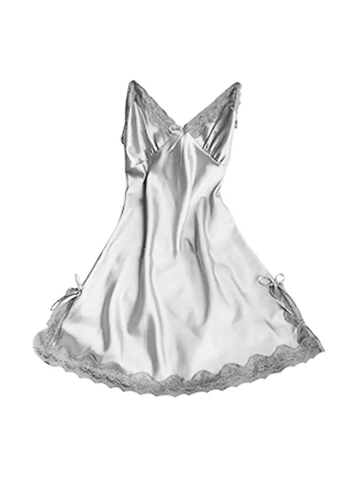 Solid Lace Detailed Babydoll White