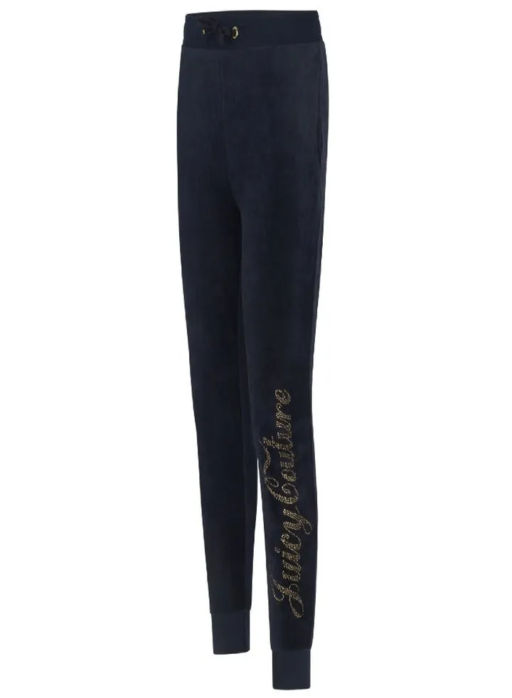 Juicy Couture Luxe Velour Diamante Joggers Blue
