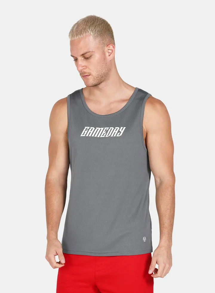 Sports Slogan Training Vest Grey