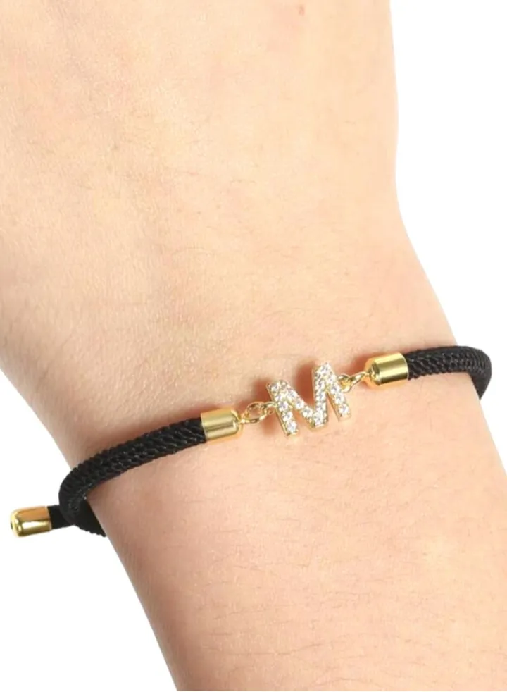 Handmade Women's Initial Alphabet Bracelet Colorful Adjustable Rope Bracelet for Women Gift