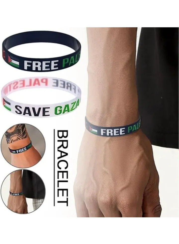 Silicone Palestine Flag Bracelet Wristband for Men Women