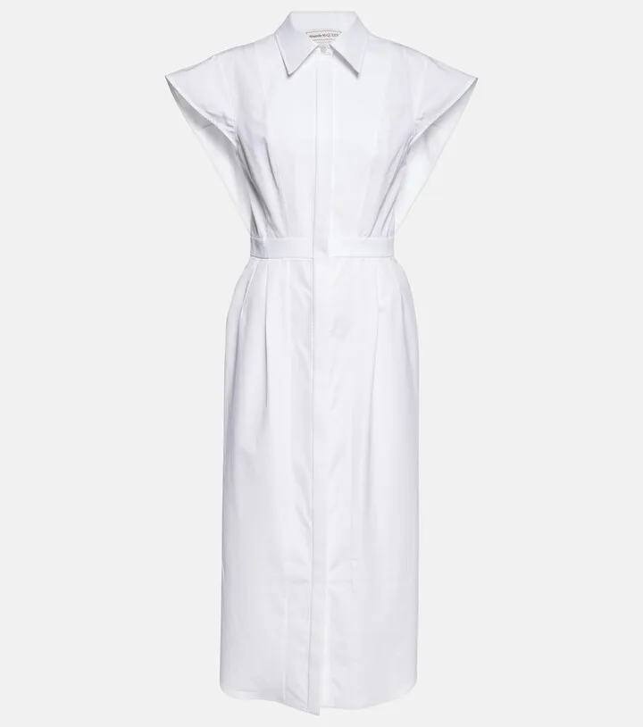 Cotton poplin shirt dress
