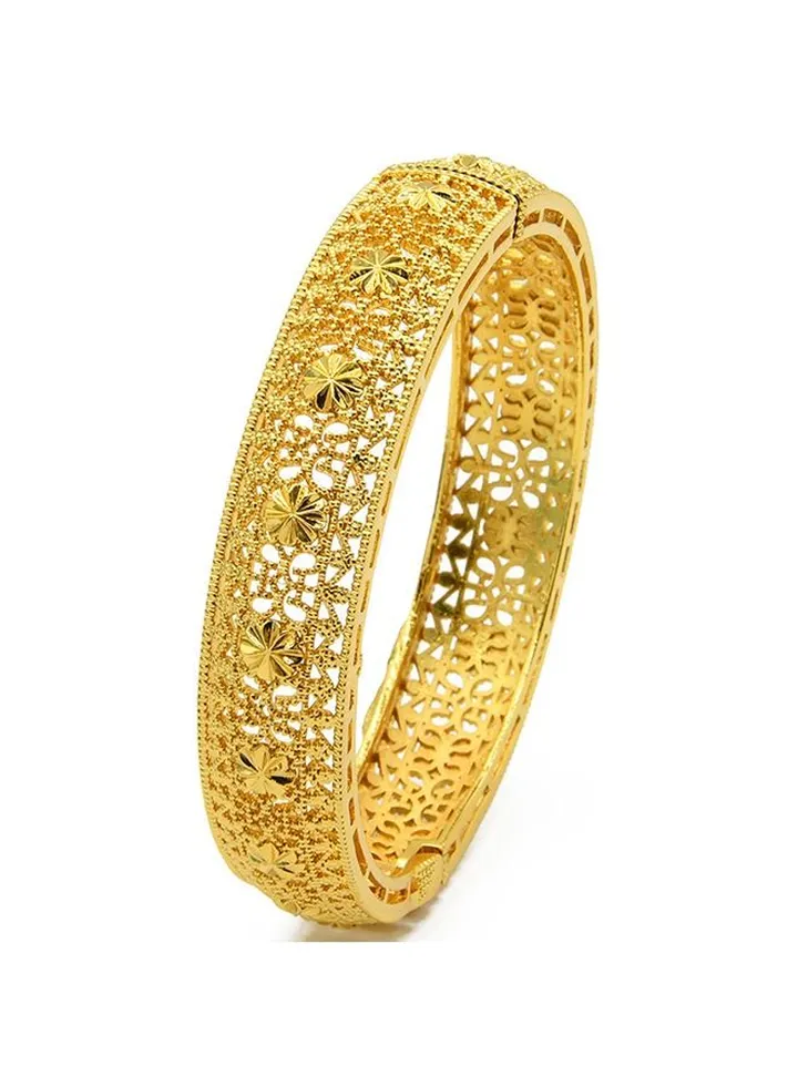 18K Gold Plated Bangles for Women Wedding Bracelets Bridal Jewelry 1 Piece