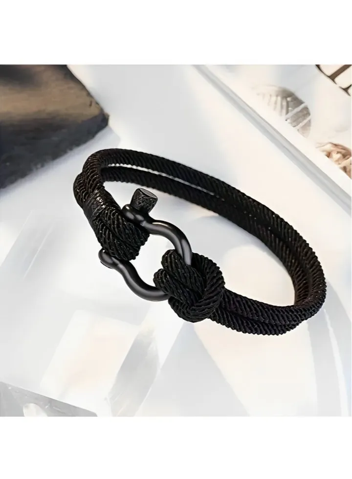 High quality fashion braided rope bracelet black handmade bracelets for men, fashion jewelry for men and women