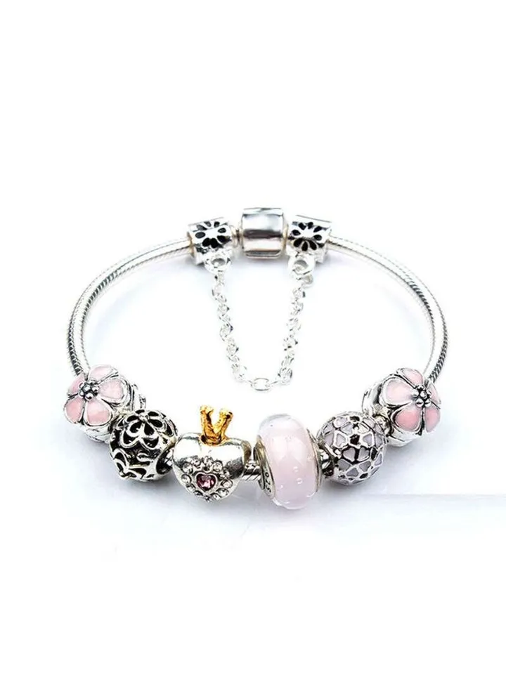 Heart Crystal Glass Beads Bracelet