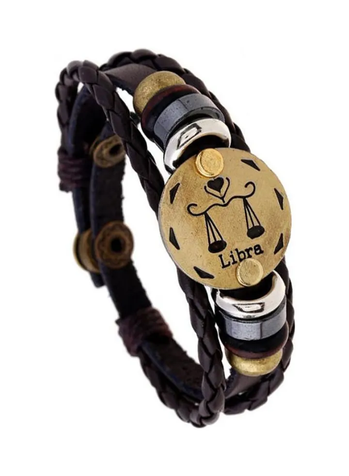 Zodiac Designed Leather Bracelet