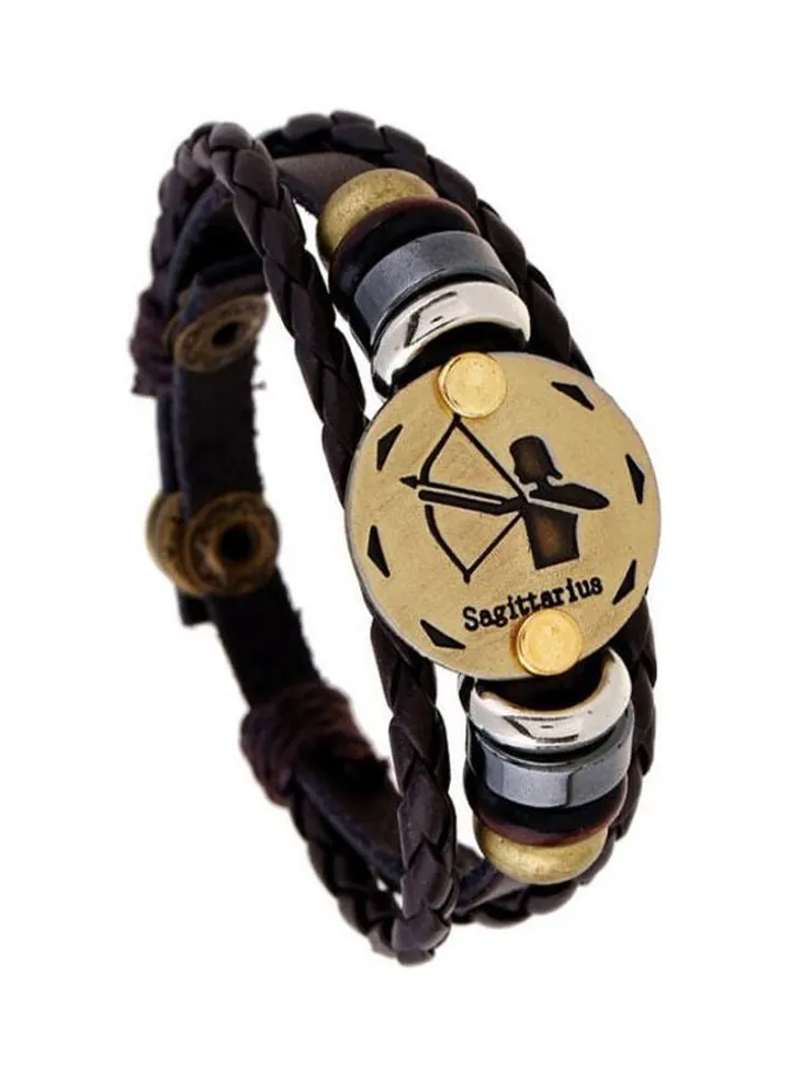 Zodiac Designed Leather Bracelet