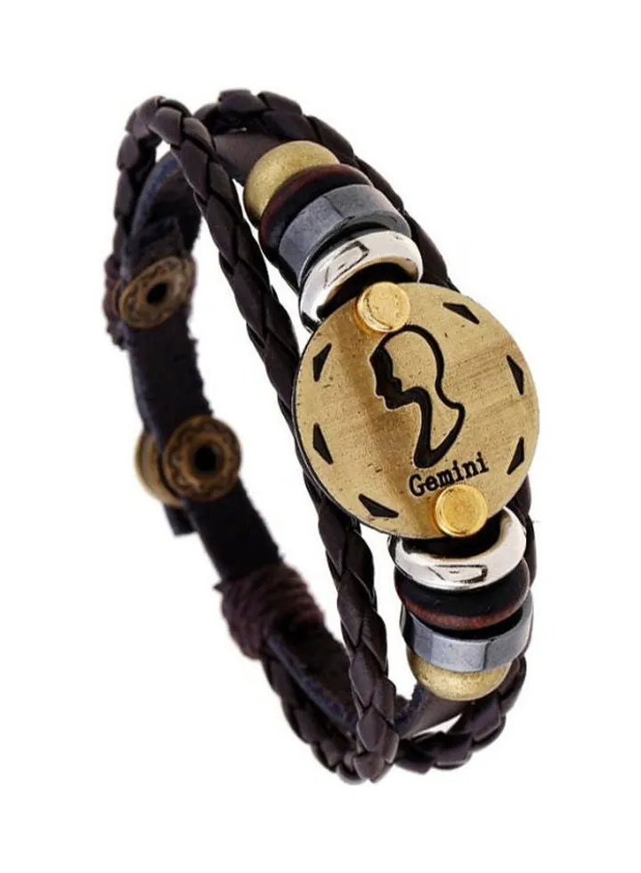 Zodiac Designed Leather Bracelet
