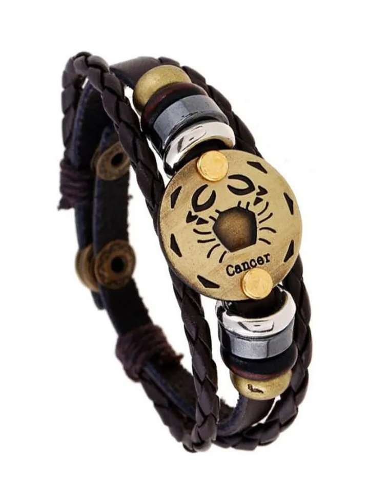 Zodiac Designed Leather Bracelet