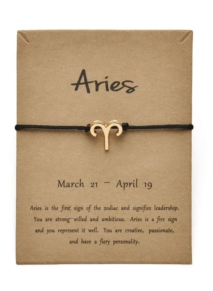 Aries Zodiac Woven Rope Bracelet