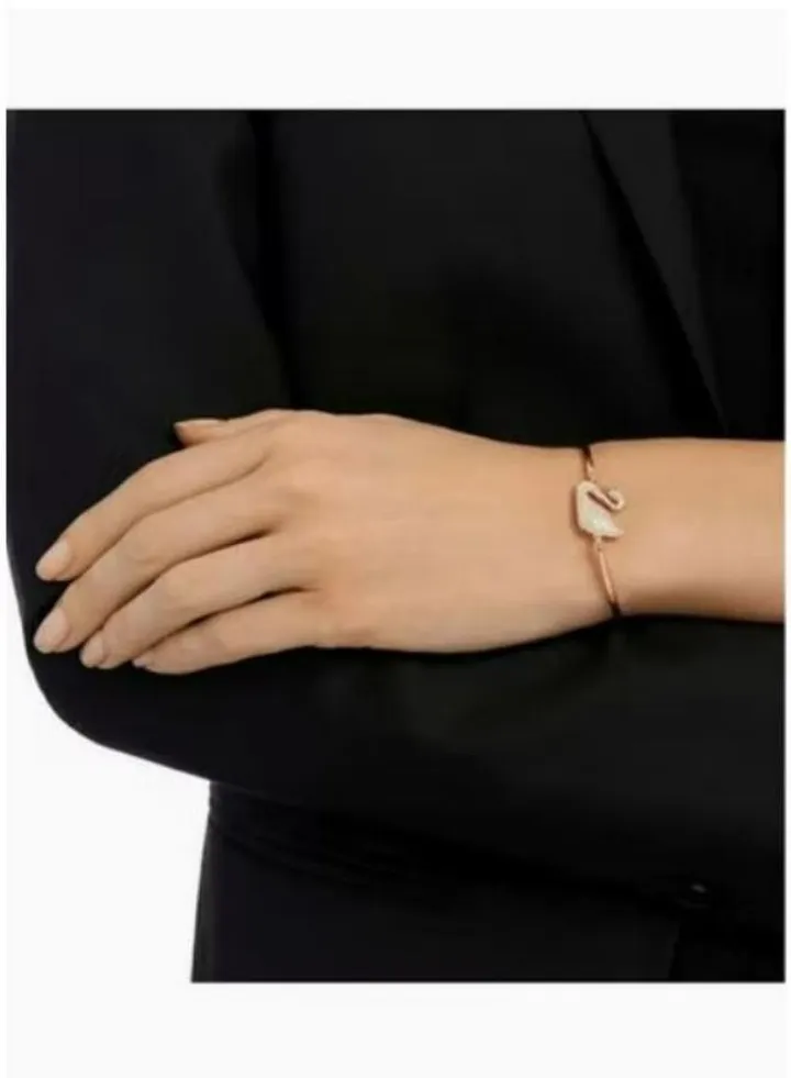 Swarovski rose gold-plated swan bracelet