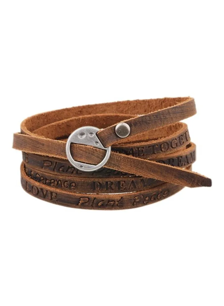 Leather Engraved Multi-Strand Bracelet