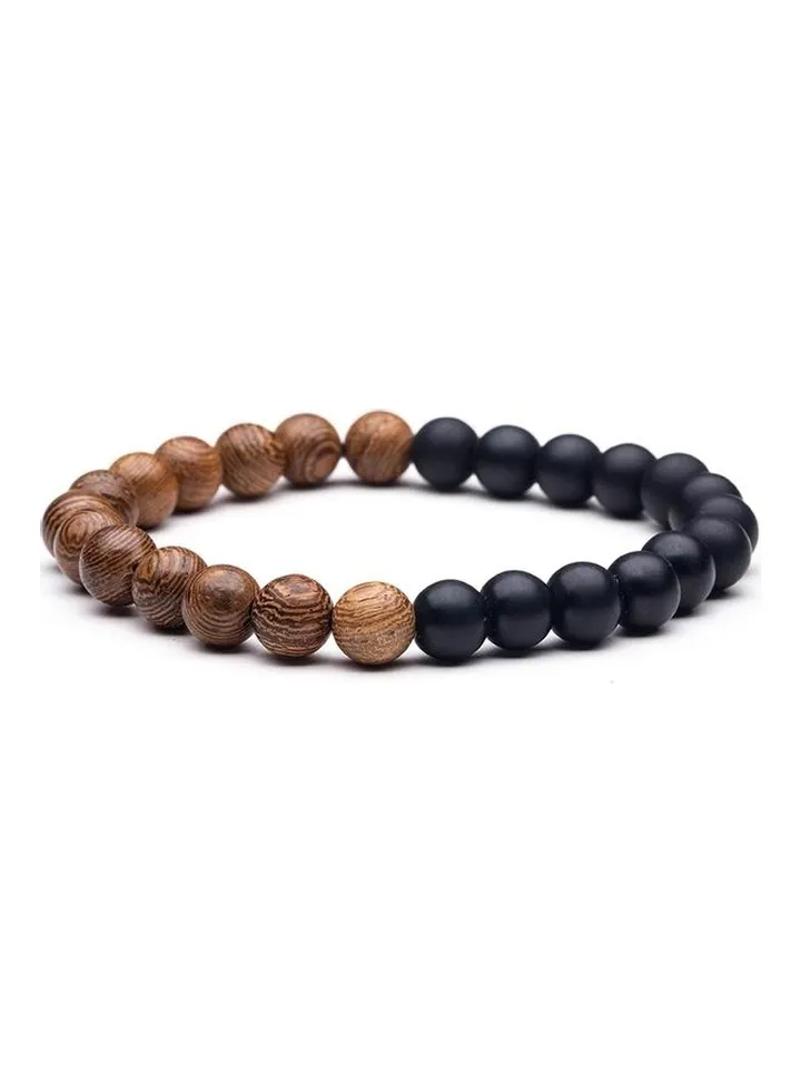 Onyx And Wood Bali Relax Mind Mindset Bracelet
