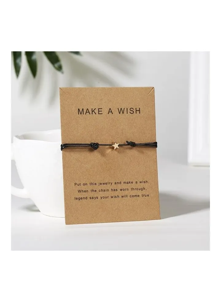 Paper Card Star Woven Adjustable Rope Chain Bracelet