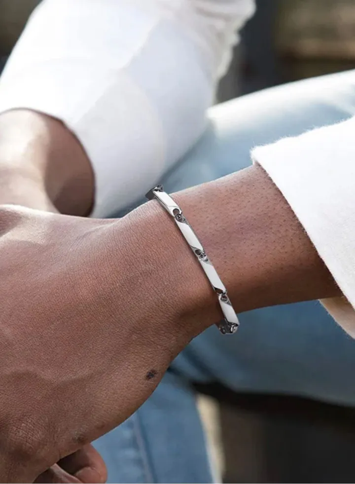 Silver Stainless Steel Bracelet For Unisex