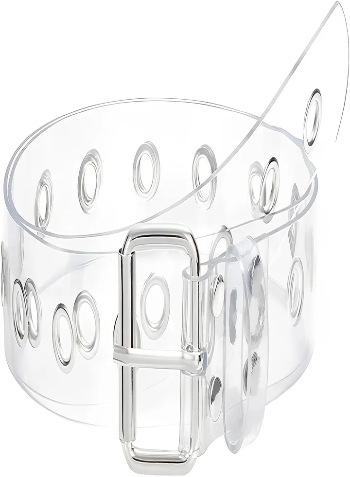 Wide sheer jelly waistband with stylish buckle