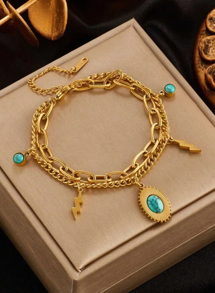 18k Gold Plated Stainless Steel Bracelet For Women