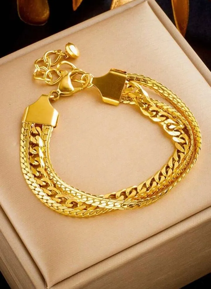 18k Gold Plated Stainless Steel Bracelet For Women