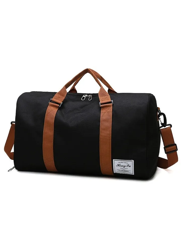Zipper Closure Duffel Bag 48x30x24 Centimeter Blue/Brown 