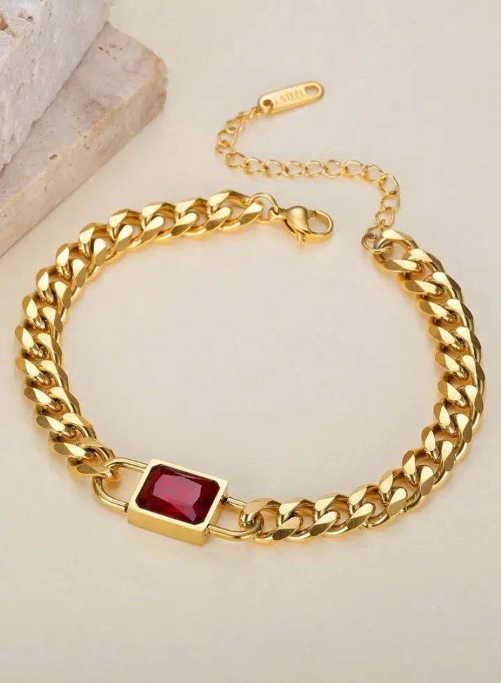 18k Gold Plated Stainless Steel Bracelet For Women