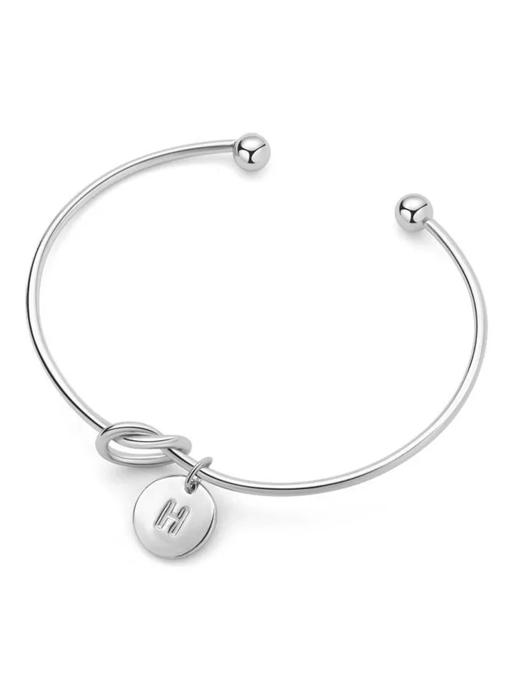 Letter H Engraved Stainless Steel Bracelet