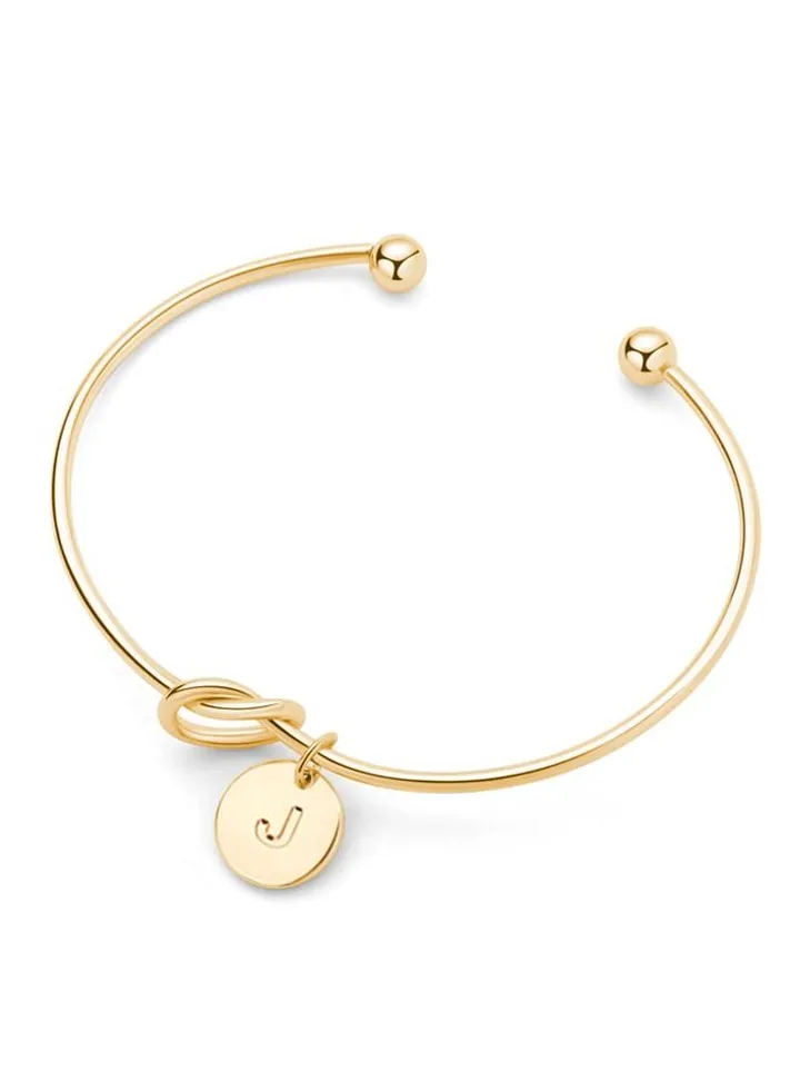 Women Gold Bracelet With J Letter Pendant