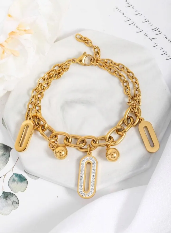 18k Gold Plated Stainless Steel Bracelet For Women