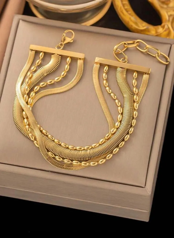 18k Gold Plated Stainless Steel Bracelet For Women