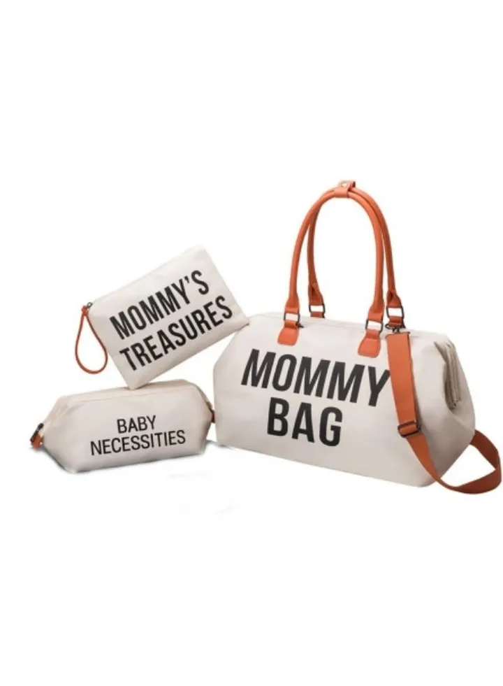 Diaper Bag Tote with 2 Organizers, Multifunctional Large Mommy Bag for Hospital & Baby Diaper Travel Bag Beige