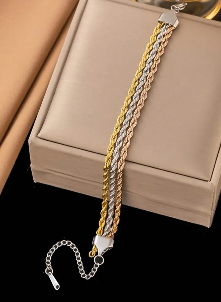 Elegant Mixed Color Stainless Steel Bracelet For Women