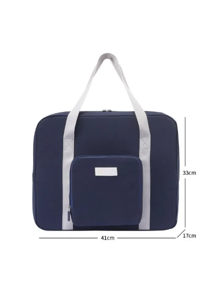 M MIAOYAN Folding travel bag cloth art clothing packing luggage bag business trip expandable storage bag navy blue