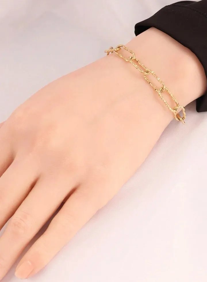 18k Gold Plated Stainless Steel Bracelet For Women