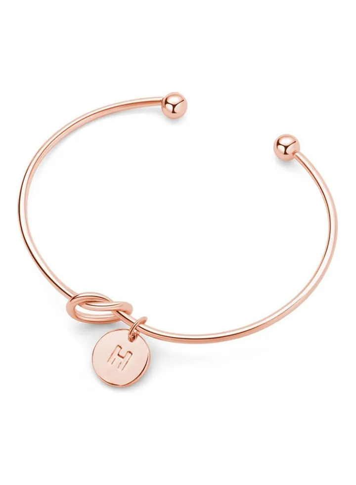 Letter H Engraved Stainless Steel Bracelet