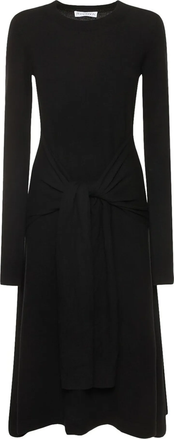 Wool knit A-line midi dress