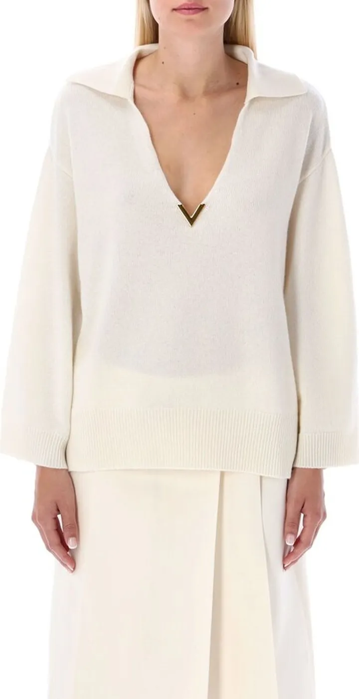 Valentino V-Neck Long-Sleeved Jumper