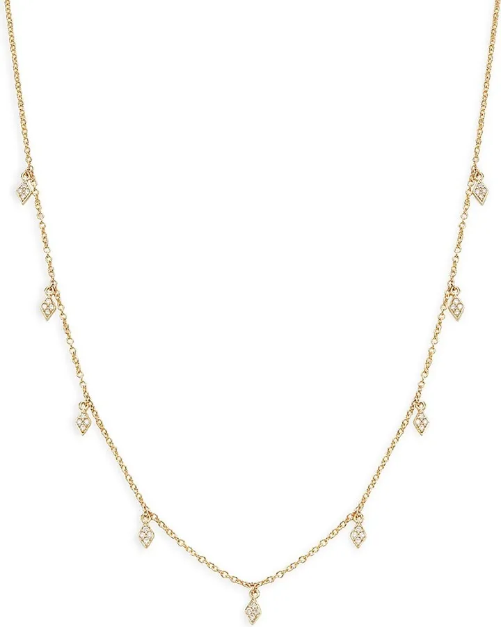 14K Yellow Gold & 0.30 TCW Diamond Station Necklace